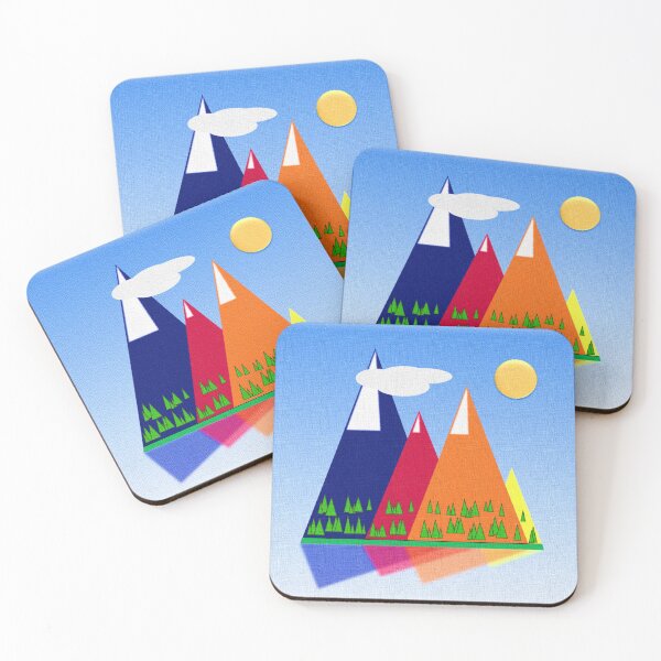 Item preview, Snow-capped multicolor mountains designed and sold by InVisibleColors.