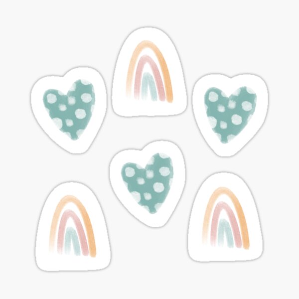 Cute Rainbows & Hearts Sticker