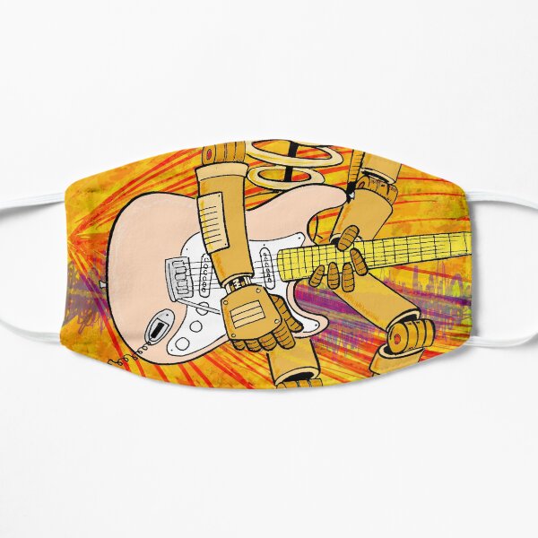 Guitar Playing Robot Shell Pink Guitar Mask