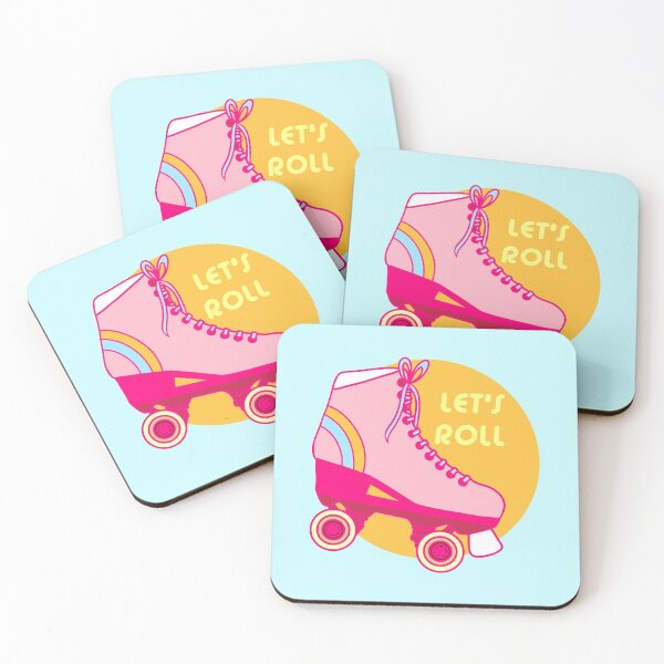 Item preview, Let's Roll | Rollerskating | Hot Pink & Orange designed and sold by hiwattcreative.