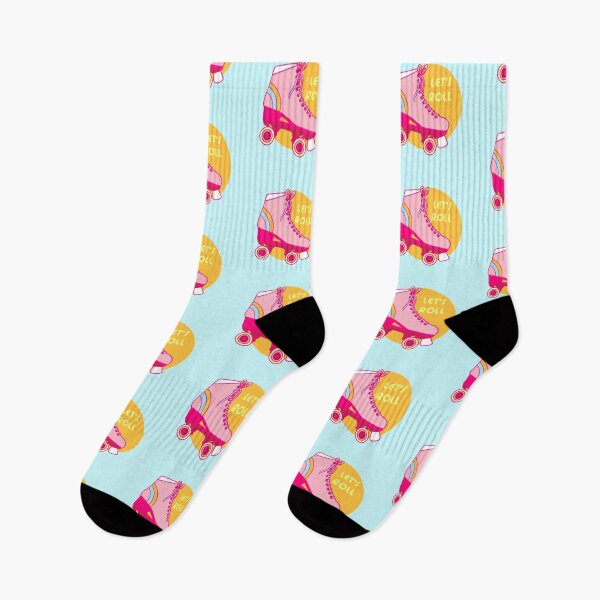 Item preview, Let's Roll | Rollerskating | Hot Pink & Orange designed and sold by hiwattcreative.