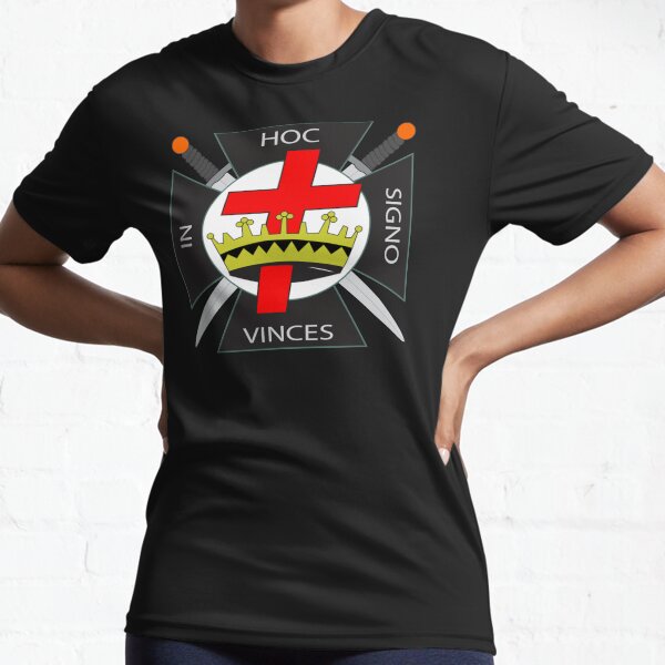 Vista previa del artículo con la obra «Masones Masónicos Rito de York In Hoc Signo Vinces en rojo y negro», diseñado y vendido por Ataraxia  Apparel.