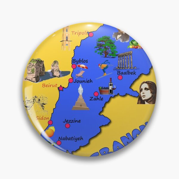 Item preview, Lebanon map, major cities names flag Lebanese symbols and landmarks خارطة لبنان  designed and sold by mashmosh.