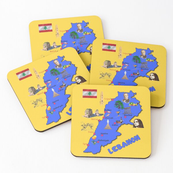 Item preview, Lebanon map, major cities names flag Lebanese symbols and landmarks خارطة لبنان  designed and sold by mashmosh.