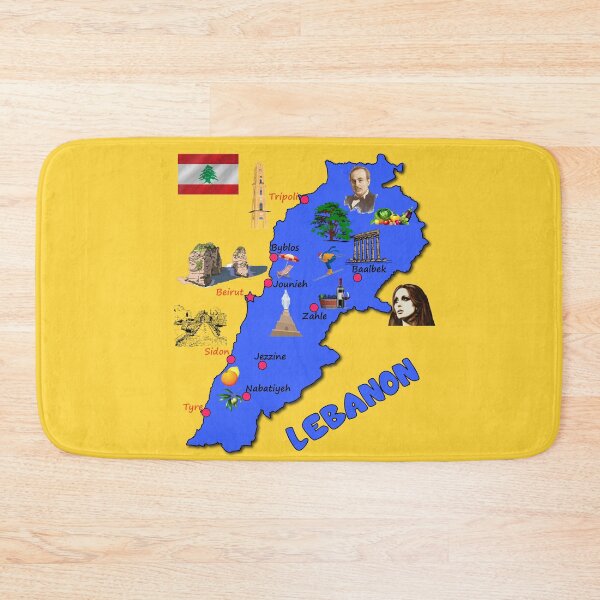 Item preview, Lebanon map, major cities names flag Lebanese symbols and landmarks خارطة لبنان  designed and sold by mashmosh.