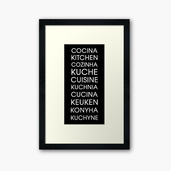 Vista previa del artículo con la obra «Cocina - Varios idiomas», diseñado y vendido por TresChicXO.