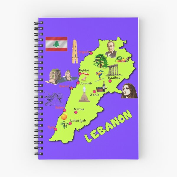 Item preview, خريطة لبنان واسماء اهم المدن والمعالم السياحية والثقافية والاقتصادية Lebanon map designed and sold by mashmosh.