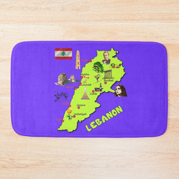 Item preview, خريطة لبنان واسماء اهم المدن والمعالم السياحية والثقافية والاقتصادية Lebanon map designed and sold by mashmosh.