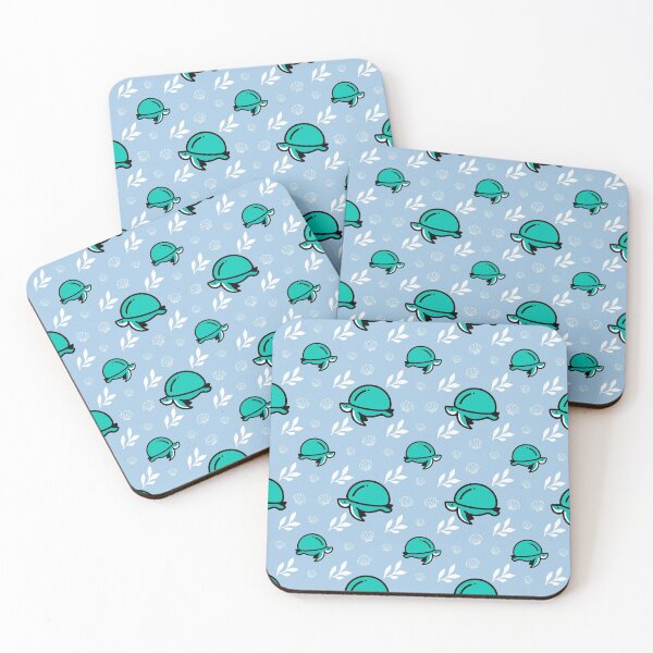 Item preview,  Green Turtle Tortoise Seashell light pastel sky blue background designed and sold by BabyPaws.