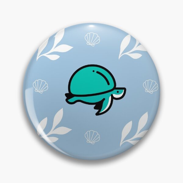 Item preview,  Green Turtle Tortoise Seashell light pastel sky blue background designed and sold by BabyPaws.