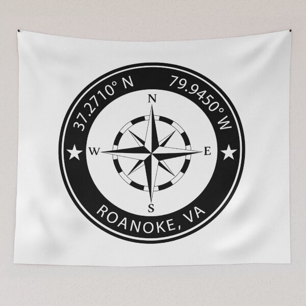 Item preview, Roanoke, Virginia Geographical Coordinates designed and sold by TeeOhGraphics.
