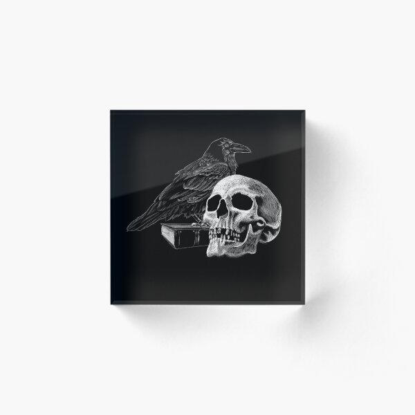 Quoth the Raven with Skull Acrylic Block