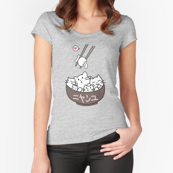 cat ramen soup Fitted Scoop T-Shirt