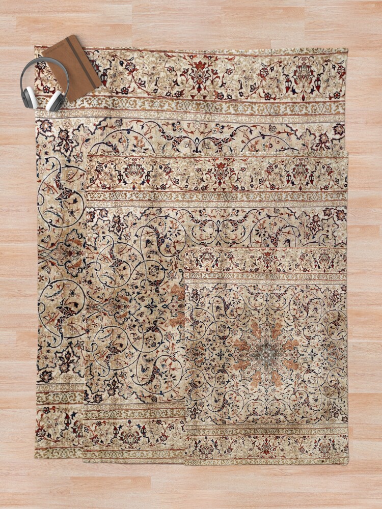 "Silk Esfahan Persian Carpet Print" Throw Blanket for Sale by bragova