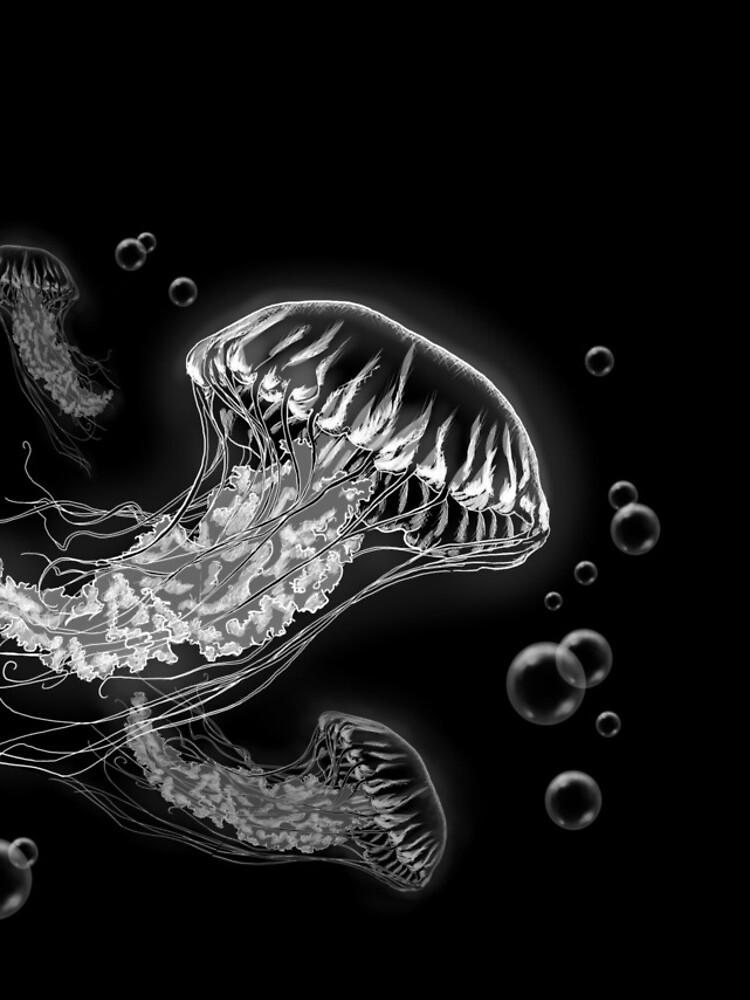 Imagen 4 de 4, Funda de iPhone con la obra Medusas - Lineart blanco sobre negro, diseñada y vendida por SuspendedDreams.