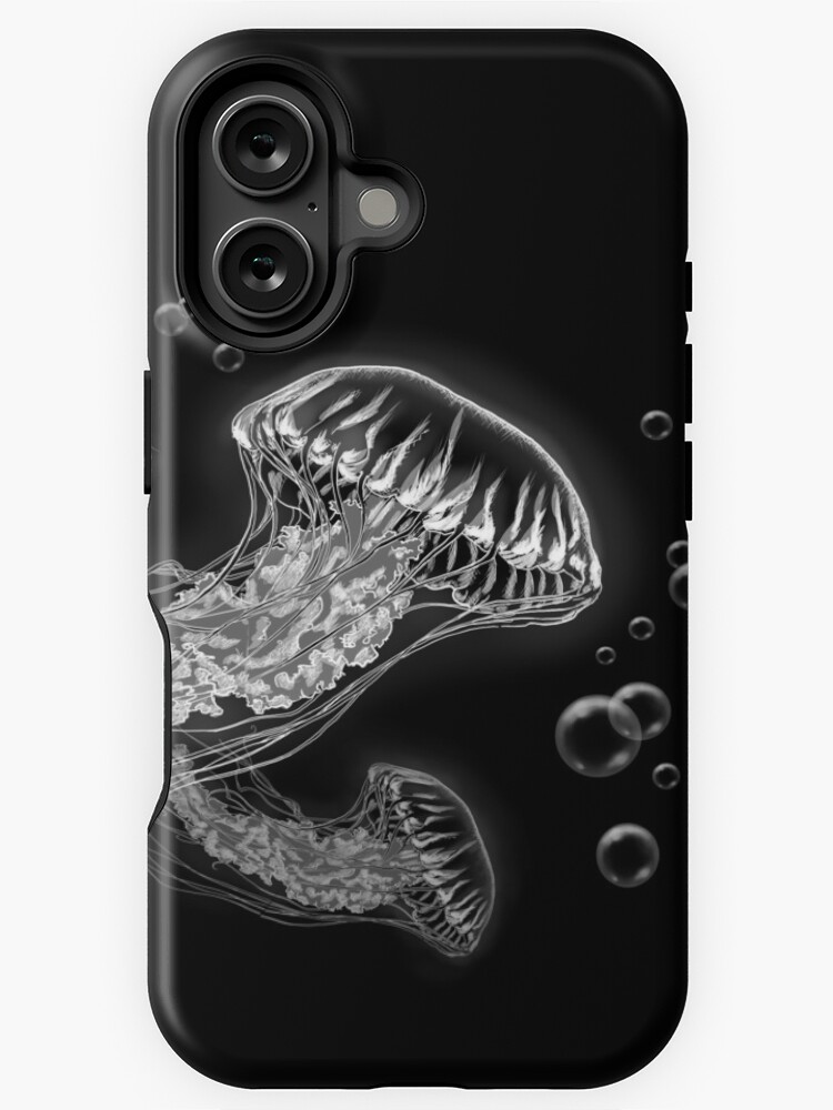 Imagen 1 de 4, Funda de iPhone con la obra Medusas - Lineart blanco sobre negro, diseñada y vendida por SuspendedDreams.