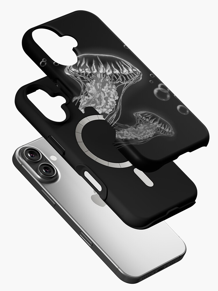 Imagen 2 de 4, Funda de iPhone con la obra Medusas - Lineart blanco sobre negro, diseñada y vendida por SuspendedDreams.