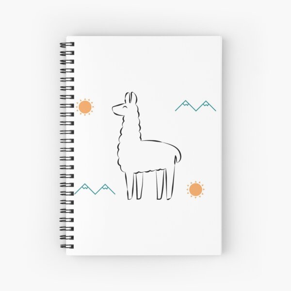 Cute Llama Print Spiral Notebook