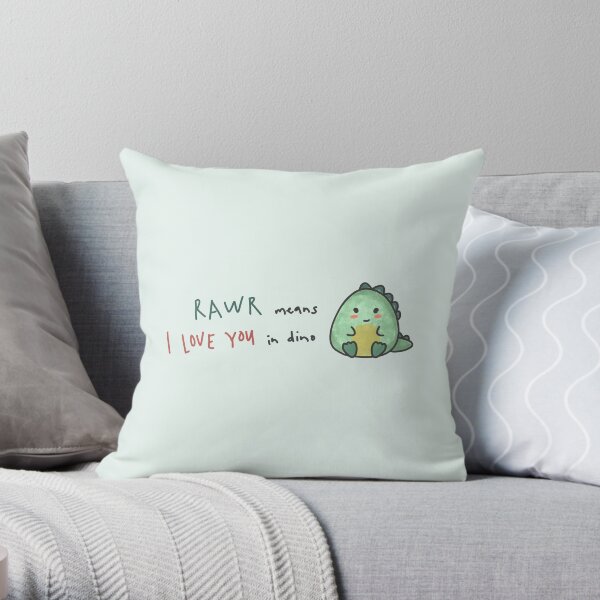 18x18 UpCrafts Design Rawr Means I Love You in Dinosaur Throw Pillow Multicolor 18x18 UpCrafts Design Rawr Means I Love You in Dinosaur Throw Pillow Multicolor