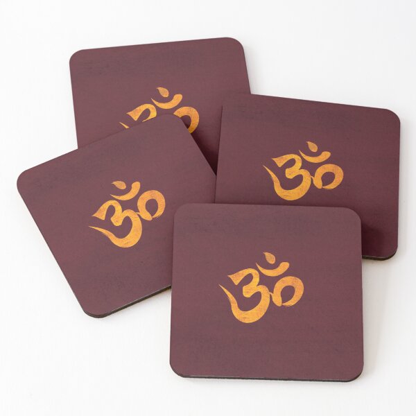 Item preview, Classic golden ohm symbol on red textile designed and sold by baligaia.