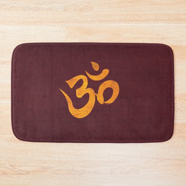 Item preview, Classic golden ohm symbol on red textile designed and sold by baligaia.