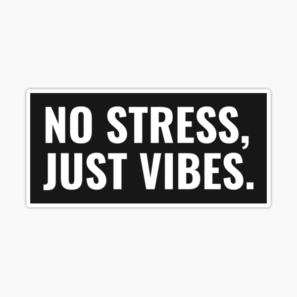 No Stress Just Vibes Minimalistic Slogan | Sticker