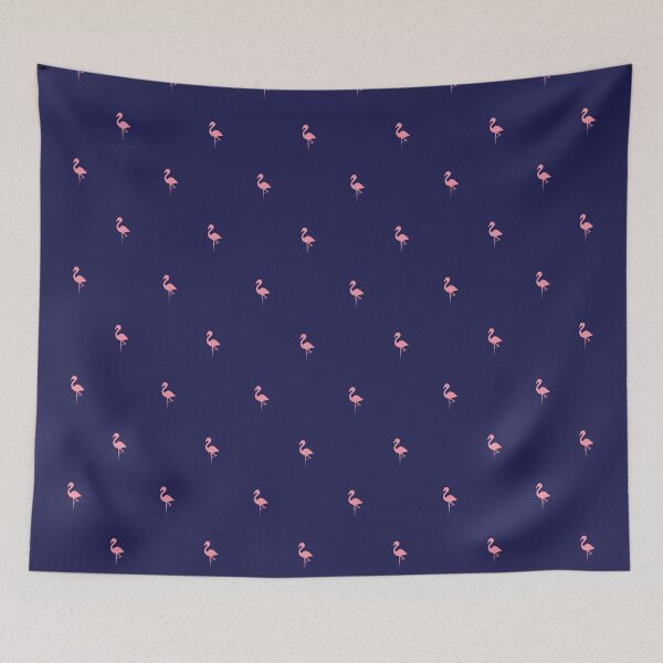 Item preview, Pink Flamingo Pattern on Navy designed and sold by TheDesignIgloo.