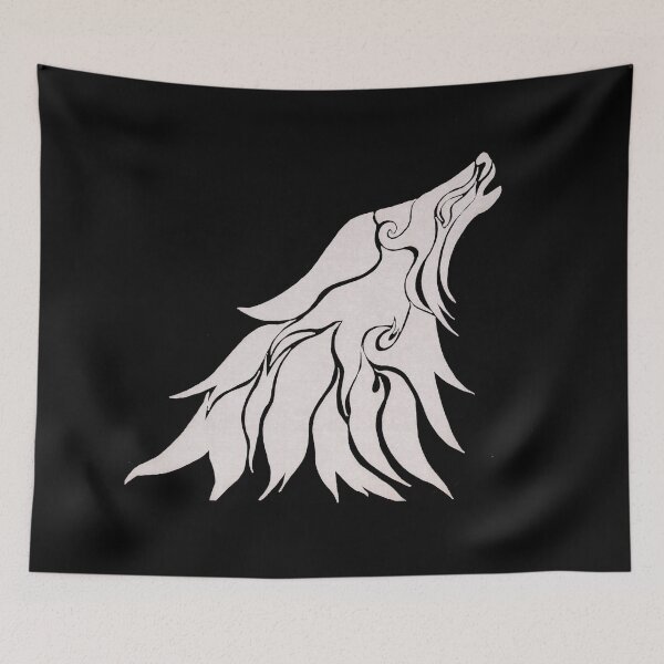 Item preview, White Tribal Wolf Head designed and sold by JBrass.