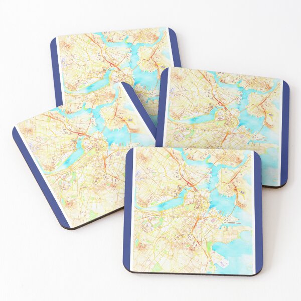 Item preview, Boston Map Art Print in Watercolor designed and sold by randomorder.