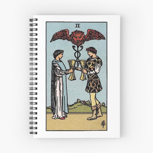 Artikelvorschau, Tarotkarte Zwei der Kelche entworfen und verkauft von Blondshell.