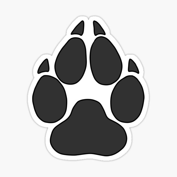 Wolf's Paw Print Sticker