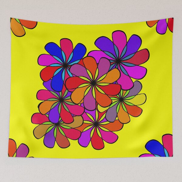 Item preview, Autumn - Fall - Dark flowers on yellow designed and sold by LittleAngy.