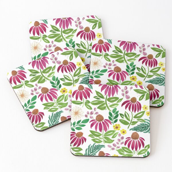 Item preview, Summer Flowers Pattern Original | Echinacea Flowers | Floral Pattern designed and sold by merakiandmind.