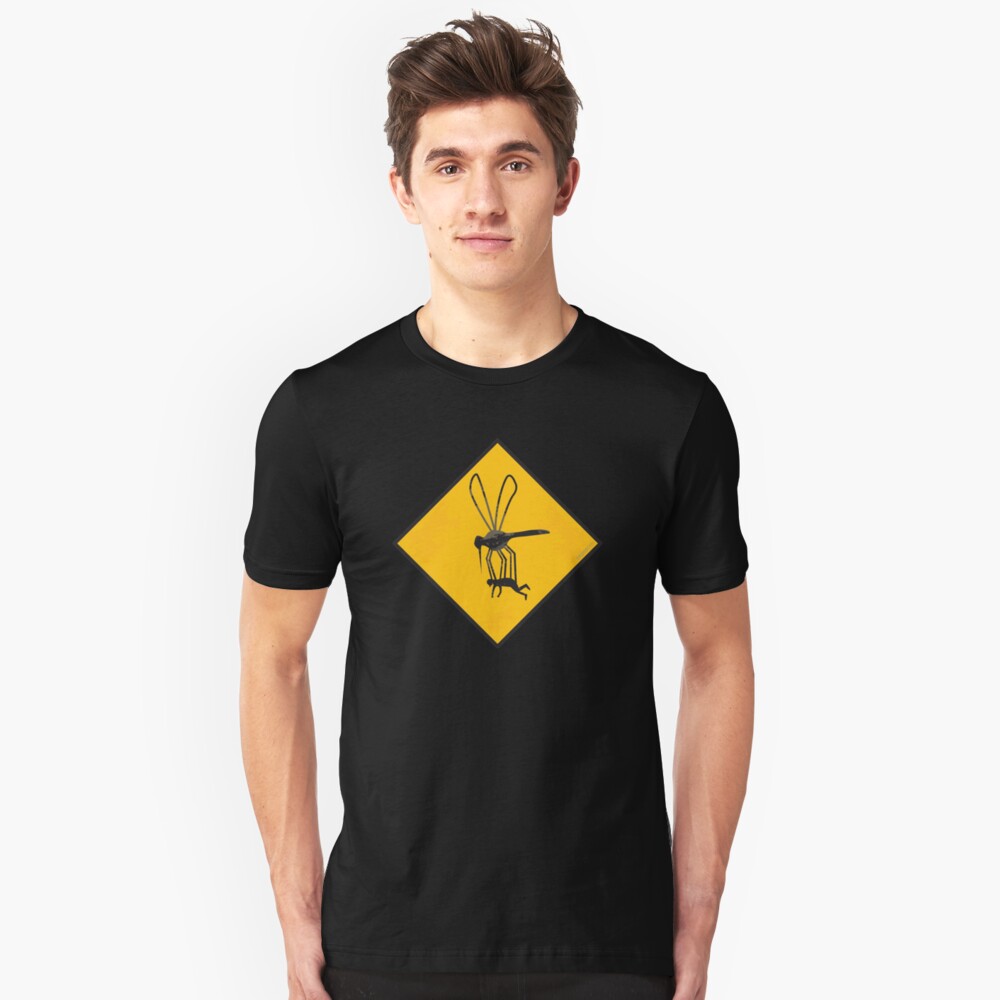 Warning Sign - Mega Mosquito Zone Slim Fit T-Shirt