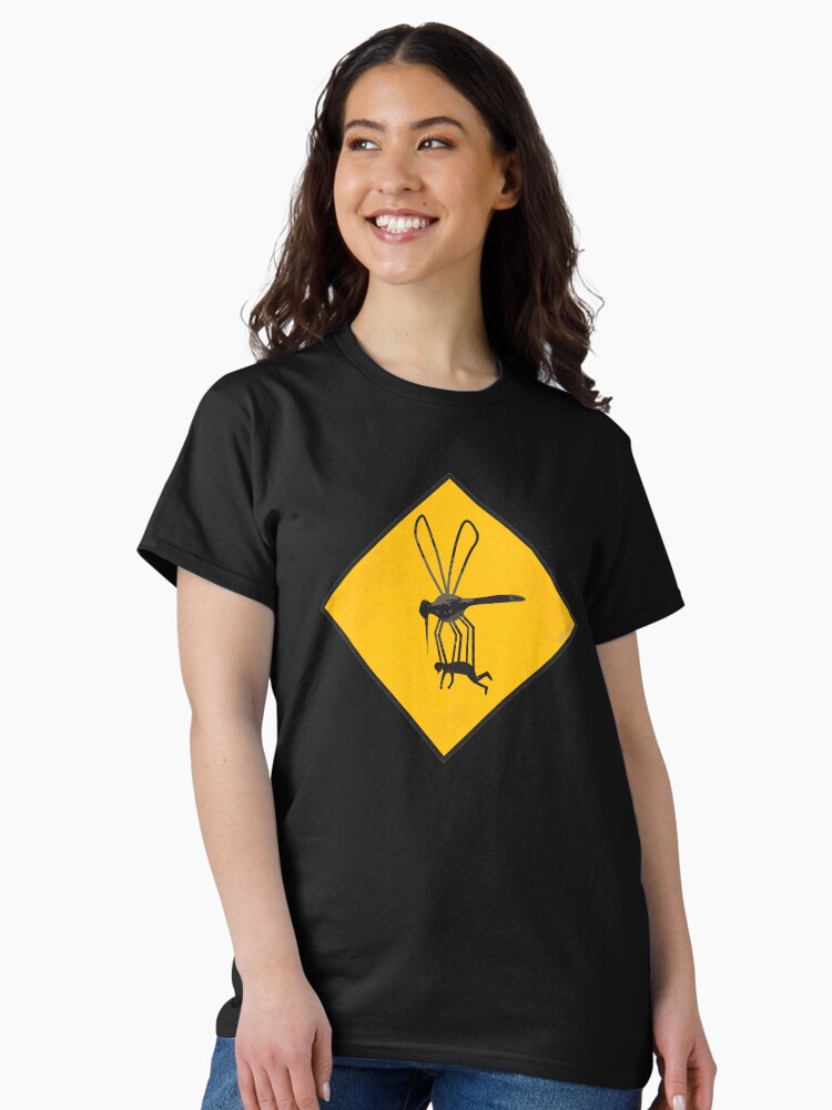 Thumbnail 2 of 7, Classic T-Shirt, Warning Sign - Mega Mosquito Zone designed and sold by thedrumstick.