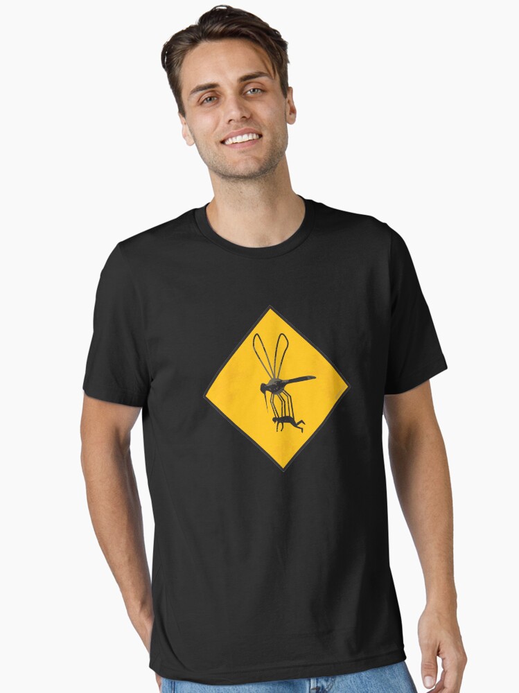 Thumbnail 1 of 7, Essential T-Shirt, Warning Sign - Mega Mosquito Zone designed and sold by thedrumstick.