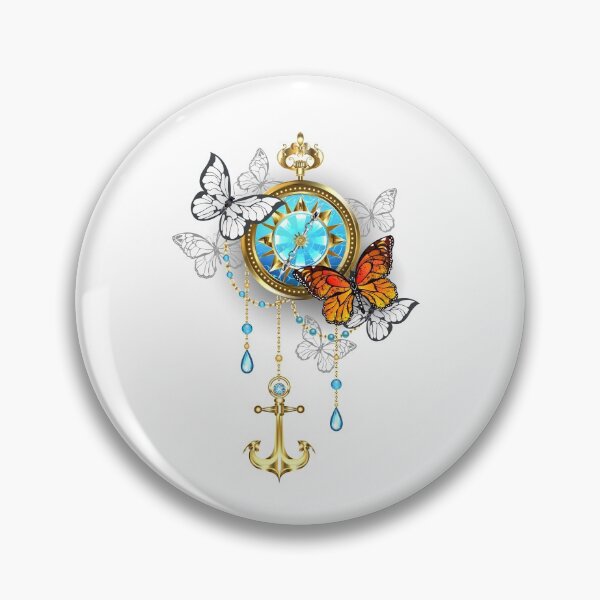 Item preview, Compass with Butterflies designed and sold by Blackmoon9.