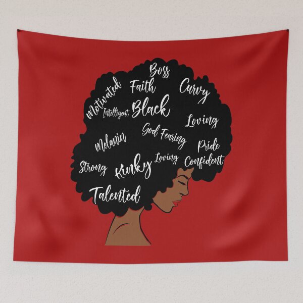 Item preview, Strong Black Woman Afro Word Art Natural Hair Melanin Poppin  designed and sold by evadeedesigns.