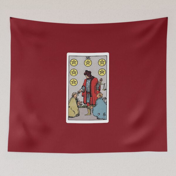 Item preview, Six of Pentacles tarot card designed and sold by Blondshell.