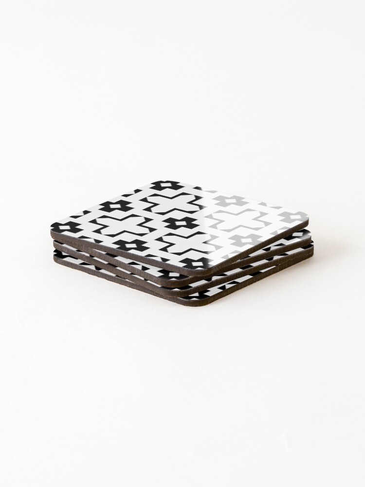 Thumbnail 4 of 5, Coasters (Set of 4), Square-Plus Pattern designed and sold by Torique.