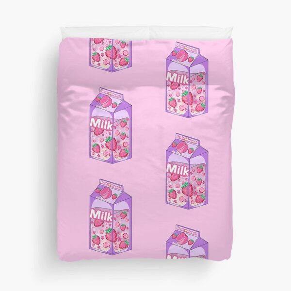 Galactic Strawberry Milk Duvet Cover