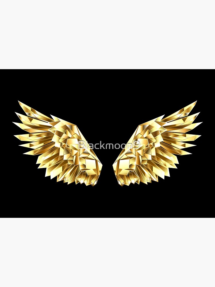 Gold Polygonal Wings Photographic Print for Sale by Blackmoon9