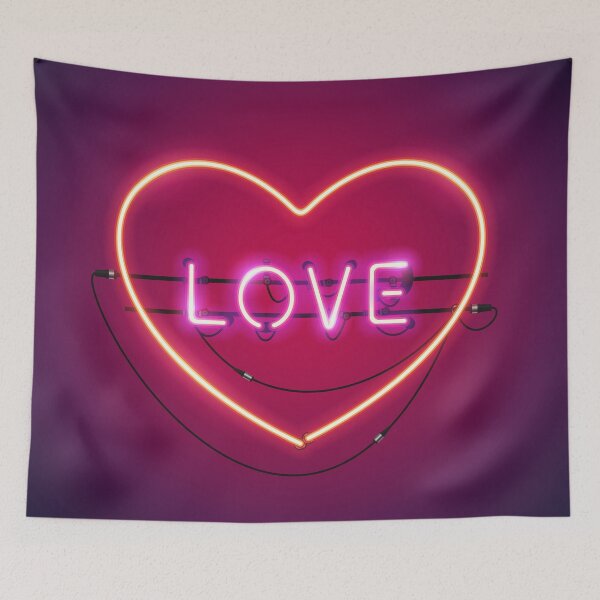 Item preview, Pink Love in the Heart Neon Sign designed and sold by Voysla.