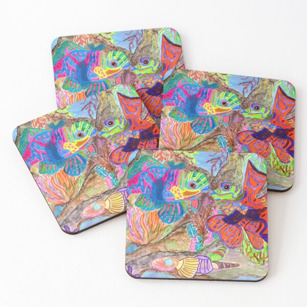 Item preview, Cute Mandarin fishes in love illustration designed and sold by Geebizart.