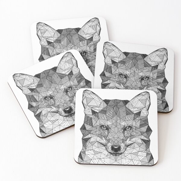 Item preview, Low poly fox portrait (2020 rework line art) designed and sold by Chris Fox.