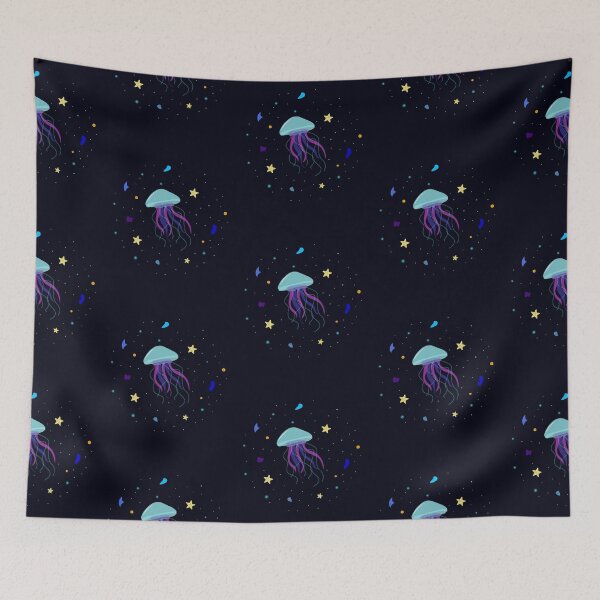 Item preview, Light blue Jelly Fish in dark ocean artwork  designed and sold by SGS-.