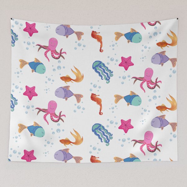 Item preview, Cool Patterns designe of diferente types of ocean animals, like fish, octopus, Seahorse and jellyfish designed and sold by Gianvivi.