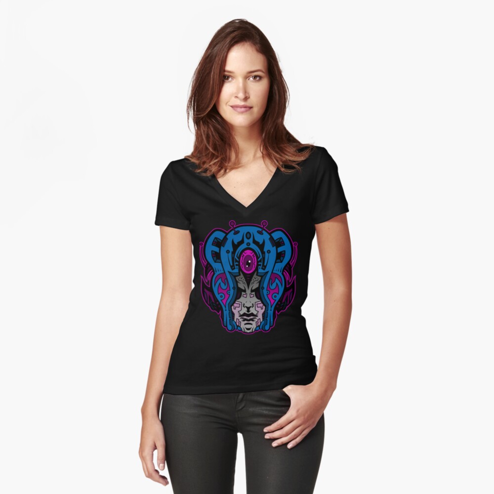 Item preview, Fitted V-Neck T-Shirt designed and sold by sadmachine.