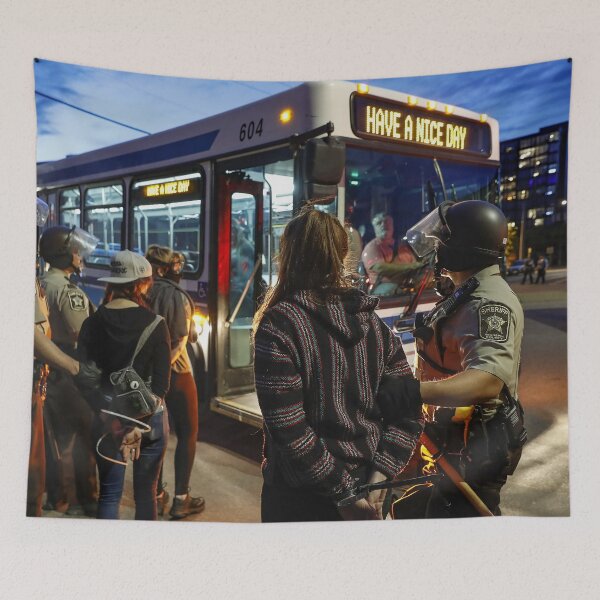 Item preview, Have a Nice Day - Protest Arrest Photo designed and sold by shitpostanon.