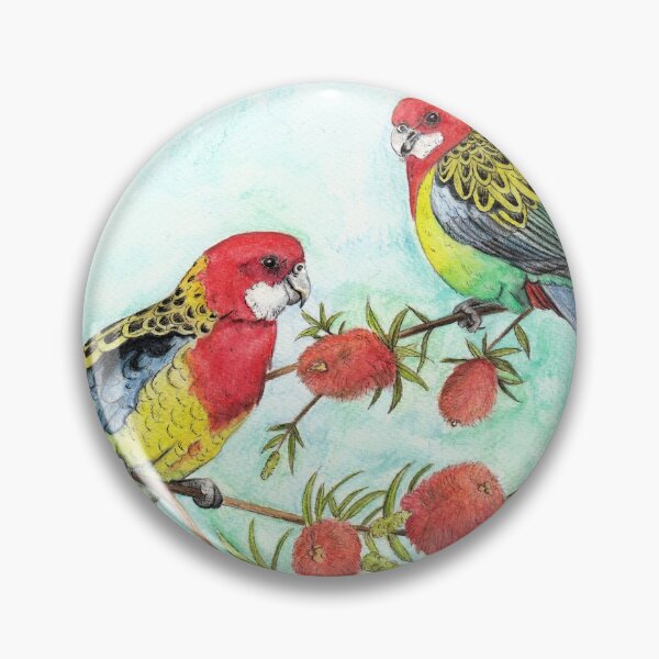 Item preview, Eastern Rosella's on Bottlebrush Branch designed and sold by Meaghan Roberts.